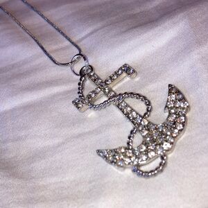 Elegant Silver Anchor Pendant Necklace